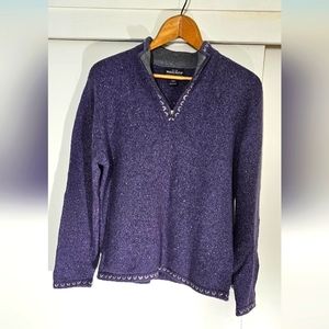 Woolrich Plum quarter zip sweater